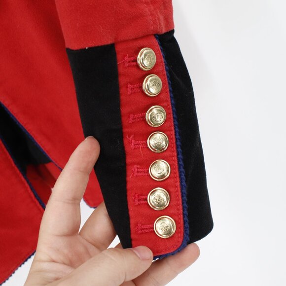 Free people blazer Womens XS Seamed and structured red gold buttons military - Picture 6 of 13